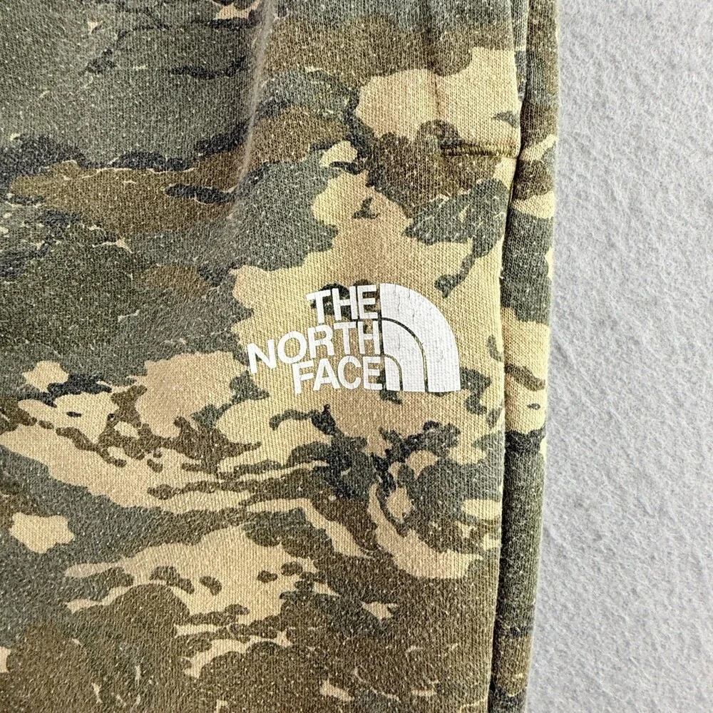 The North Face Mens Small Camo Fleece Joggers Green Camouflage Sweatpants